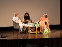 Rajiv Mehrotra, Umang Sabarwal and Sharmila Tagore, following the screening of Starring Sharmila Tagore